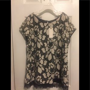 Black and cream Anthropologie Weston blouse